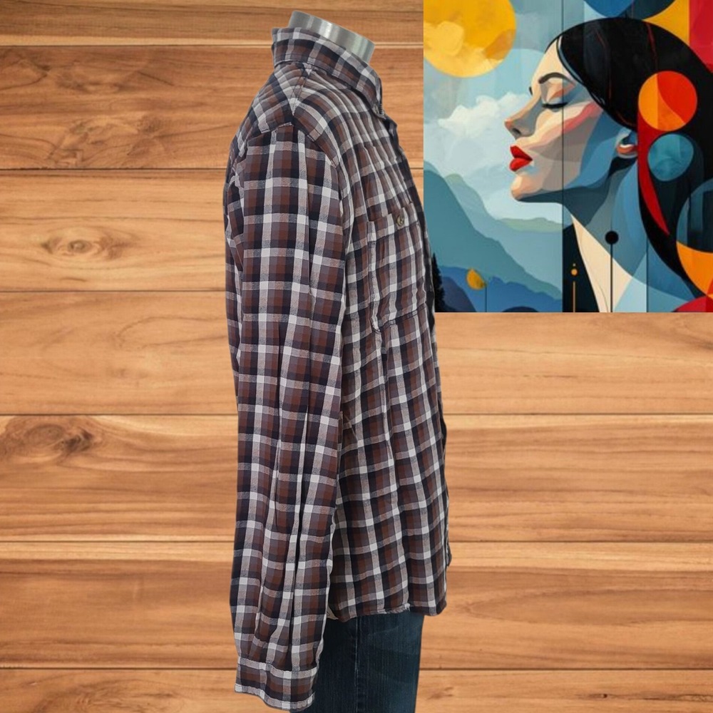 Boston Traders Men's Size L Long Sleeve Shirt Multicolor Checked - Picture 4 of 10